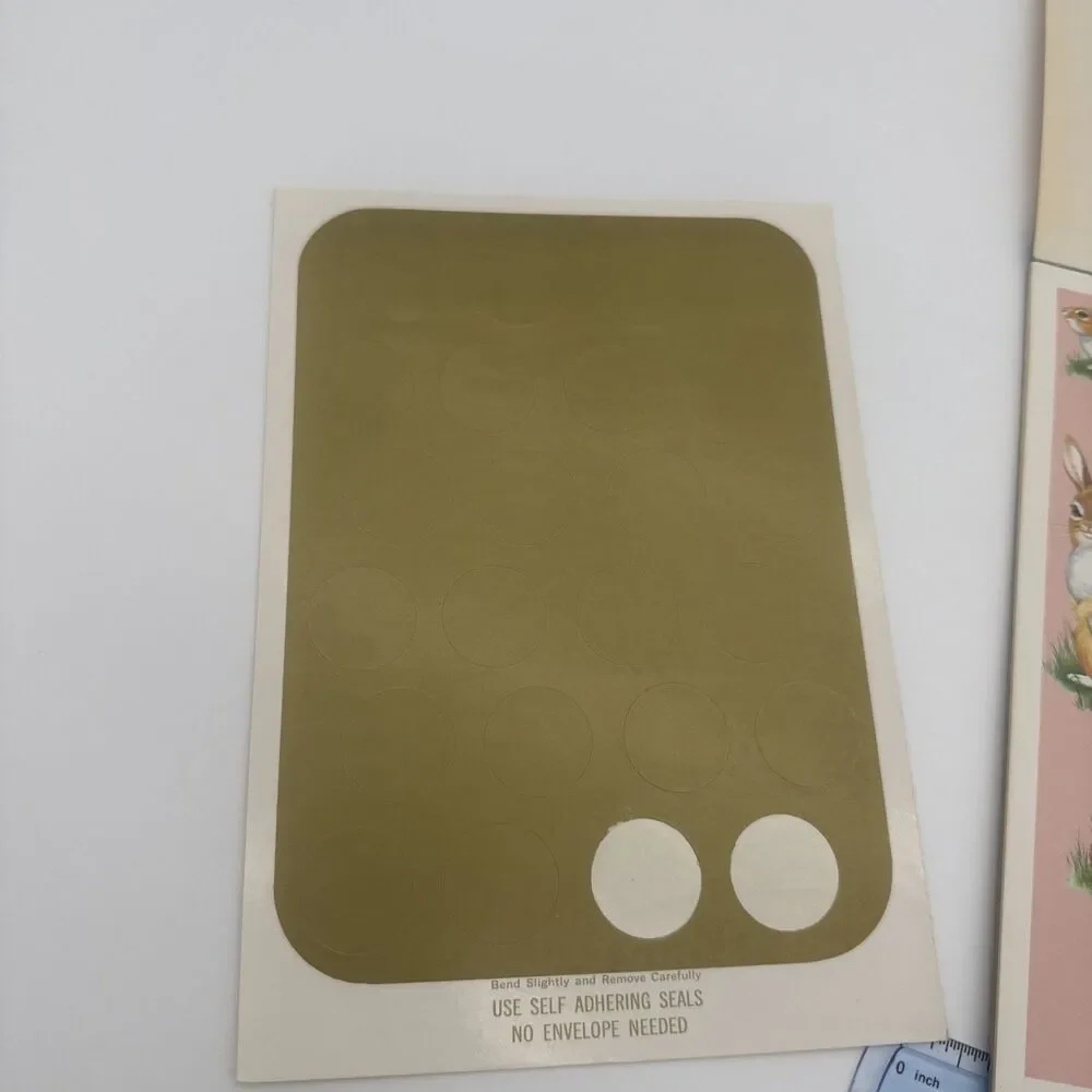 Vintage Seal N Send Letters With Gold Seals Rabbit Bunny Cottagecore